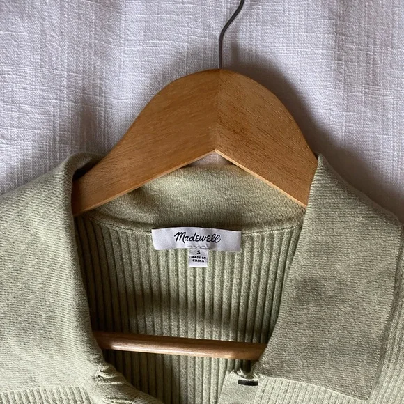 Madewell Owen Polo Sweater Tank in faded seagrass - Picture 2 of 4